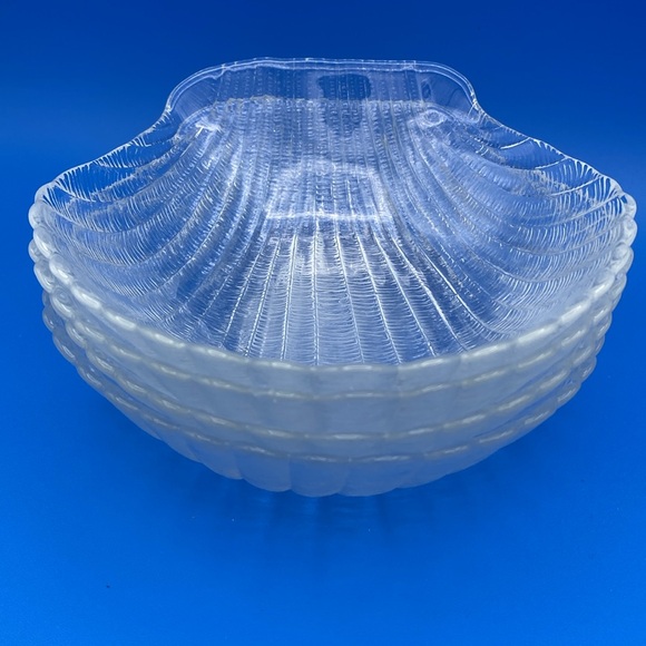 Set of 5 VTG clear glass clam scalloped snack candy bowls - Picture 5 of 6